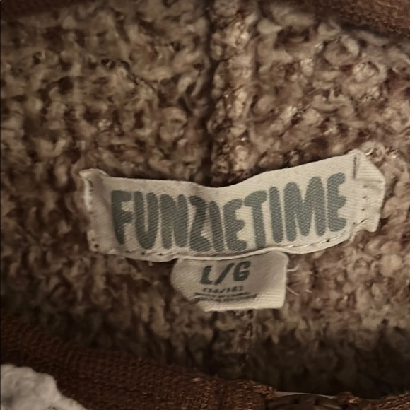 Cozy Deer Brown Fleece Onesie with Hood, size large kids - Picture 5 of 7